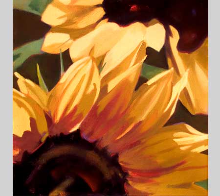 sunflower petals and centers, called First Blush